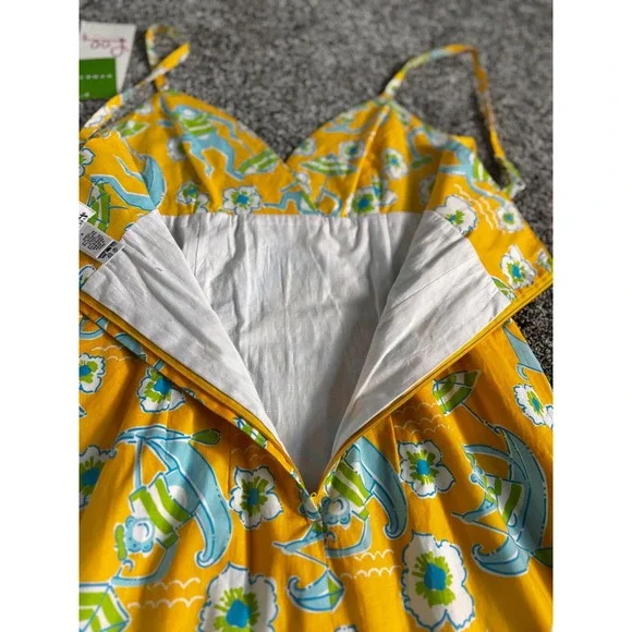 Lilly Pulitzer Sleeveless Mini‎ Dress V-Neck Monkey Print Yellow Size 4 NWT - Picture 5 of 12